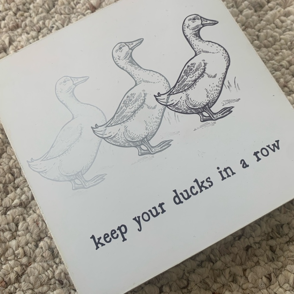 Square Ducks in a Row sign